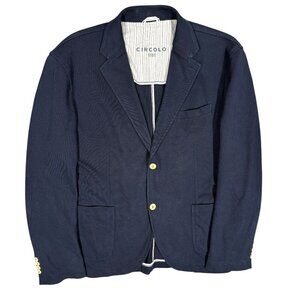 Circolo 1901 Cotton Stretch Unconstructed Blazer Lightweight Navy Italy L/XL